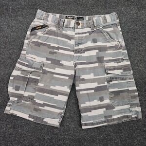 Ariat Rebar M4 Mens 32 Gray Camo Relaxed Fit Cargo Shorts Camoflauge Casual